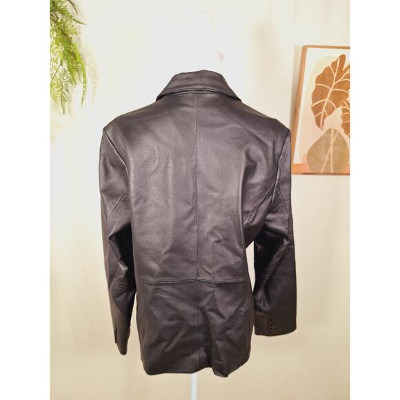 John Paul Richard Women's Black Leather Button-Up Jacket Size 10 - Picture 3 of 8